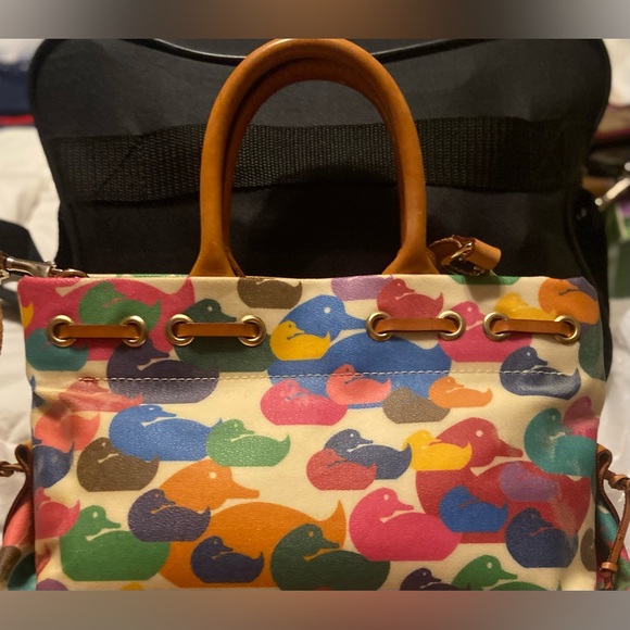 3 Pc. Dooney & Bourke purse, Tan& brown wristlet, Pink & tan wristlet w/o strap - Picture 3 of 13